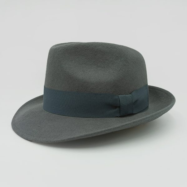 καπέλο μάλλινο γκρι gray hat fedora felt wool AA14767