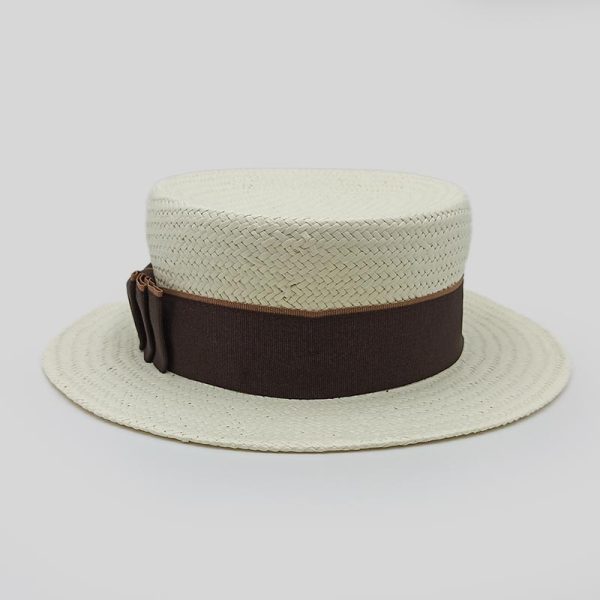 ψάθινο καλοκαιρινό καπέλο SUMMER STRAW HAT CLASSIC BOATER ECRU