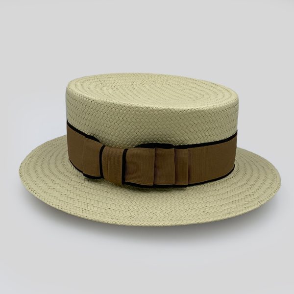 ψάθινο καλοκαιρινό καπέλο SUMMER STRAW HAT CLASSIC BOATER NATURAL