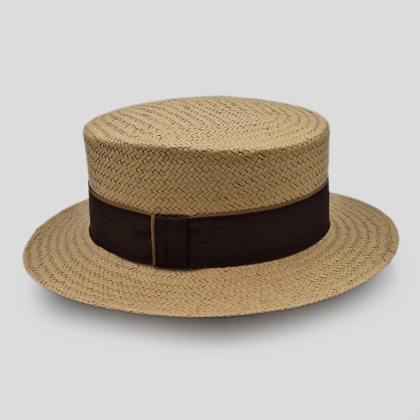 ψάθινο καλοκαιρινό καπέλο SUMMER STRAW HAT CLASSIC BOATER NUDE