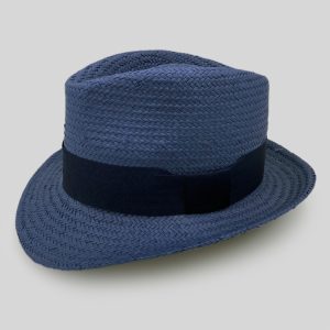 ψάθινο καλοκαιρινό καπέλο TRILBY LOW CROWN BLUE