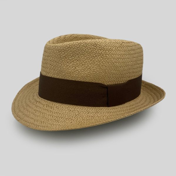 ψάθινο καλοκαιρινό καπέλο TRILBY LOW CROWN NUDE