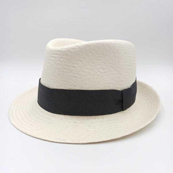 καπέλο PANAMA TRILBY LOW CROWN BLANCO