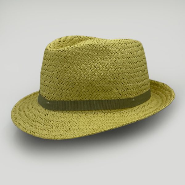 ψάθινο καλοκαιρινό καπέλο TRILBY ALA CORTA BEIGE STRAW HAT
