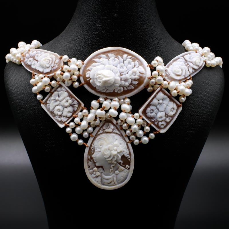 κολιέ Necklace with six cameo jewelry n22 a