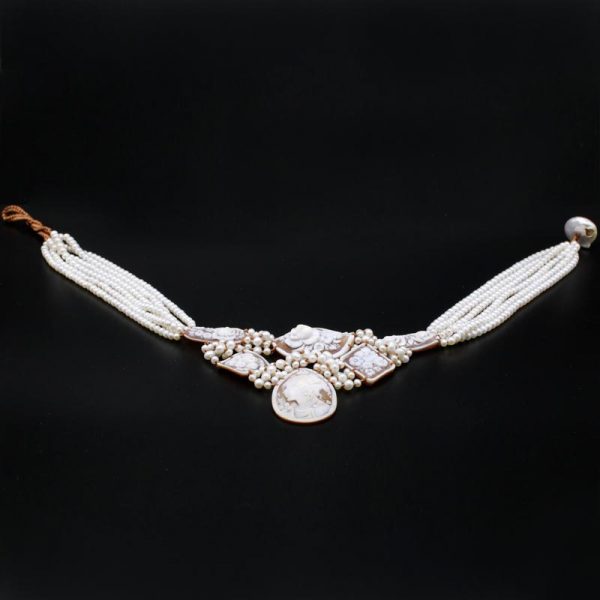 κολιέ Necklace with six cameo jewelry n22 b