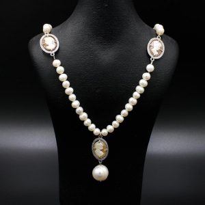 κολιέ Necklace with Three Cameo jewelry n21 b