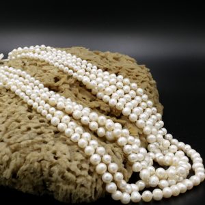 κολιέ necklace 5 strand pearl n27 3
