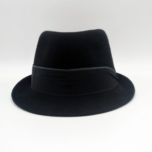 καπέλο μάλλινο μαύρο black felt wool napoles hat AA14675 a