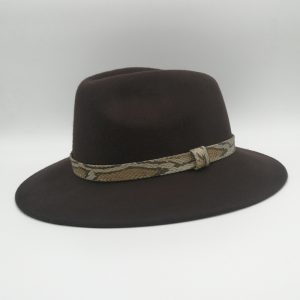 καπέλο μάλλινο καφέ brown hat indiana felt wool AA14705 a
