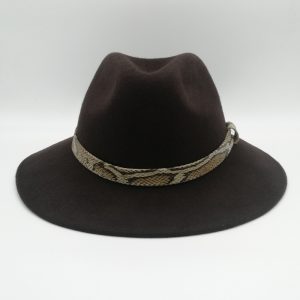 καπέλο μάλλινο καφέ brown hat indiana felt wool AA14705 b