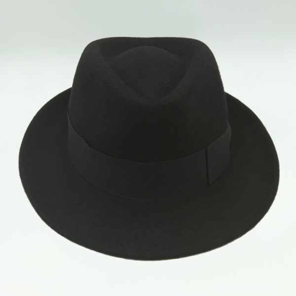 καπέλο μάλλινο μαύρο black TRILBY LOW CROWN HATBAND AA14837