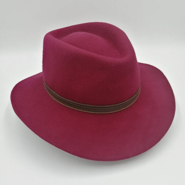 καπέλο μάλλινο μπορτνώ bordeaux plantation felt wool belt AA14870a