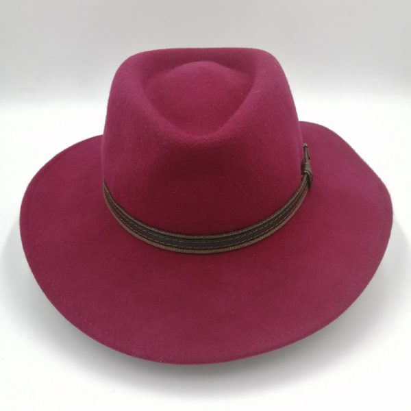 καπέλο μάλλινο μπορτνώ bordeaux plantation felt wool belt AA14870b