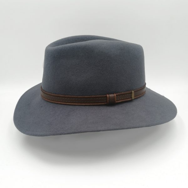 καπέλο μάλλινο γκρι gray plantation felt wool belt AA14870a
