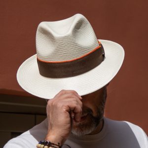 καπέλο PANAMA FEDORA WHITE BB20395
