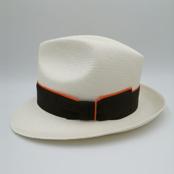 καπέλο FEDORA PANAMA BROWN HATBAND MEDIUM BRIM BB20395