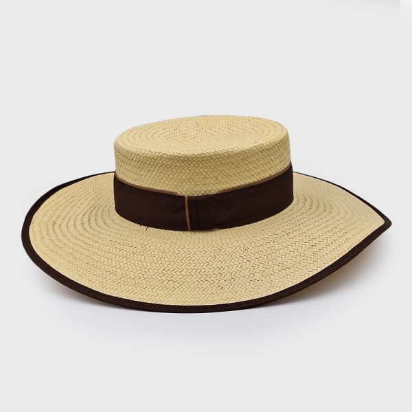 ψάθινο καλοκαιρινό καπέλο SUMMER STRAW HAT CANOTIER WIDE BRIMMED NATURAL