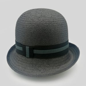 ψάθινο καλοκαιρινό καπέλο SUMMER HAT RETRO STRAW BICOLOR RIBBON BLACK