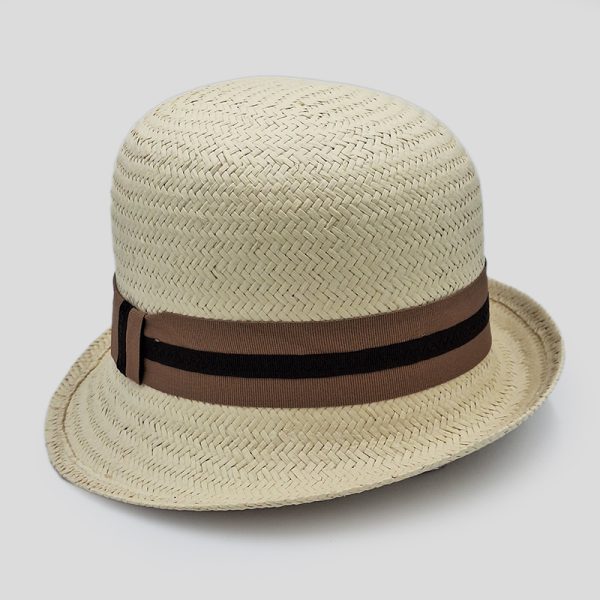 ψάθινο καλοκαιρινό καπέλο SUMMER HAT RETRO STRAW BICOLOR RIBBON NATURAL