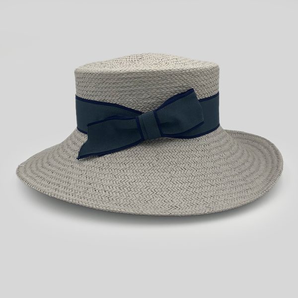 ψάθινο καλοκαιρινό καπέλο SUMMER STRAW HAT ALAMUDDIN CANOTIER STRAW GRAY