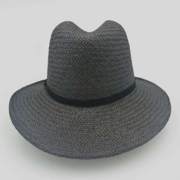 ψάθινο καλοκαιρινό καπέλο SUMMER STRAW HAT TRILBY THIN RIBBON BLACK