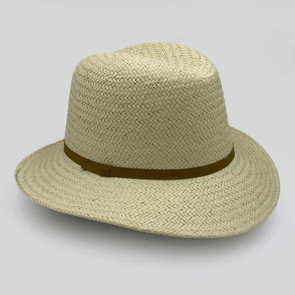 ψάθινο καλοκαιρινό καπέλο SUMMER STRAW HAT TRILBY THIN RIBBON NATURAL