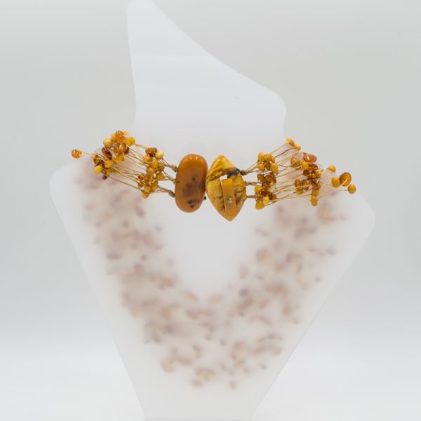 κολιέ Multi Strand Necklace with Amber n07 c