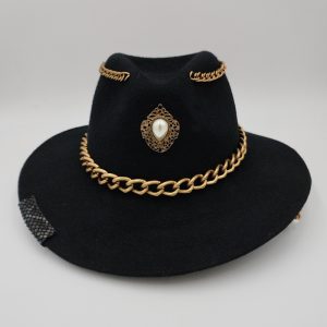 καπέλο μάλλινο στολισμένο hat exclusive felt wool no27a-14705