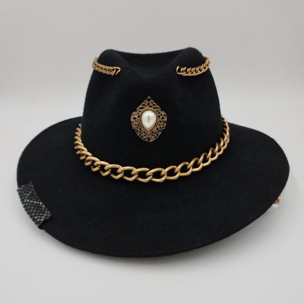 καπέλο μάλλινο στολισμένο hat exclusive felt wool no27a-14705