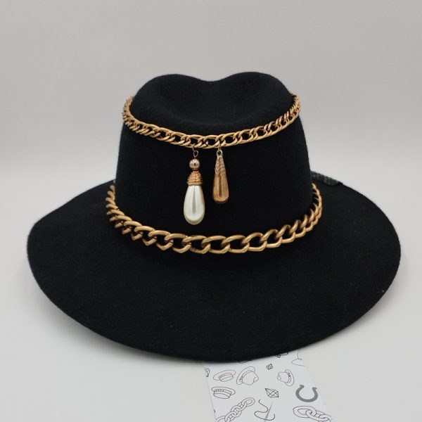 καπέλο μάλλινο στολισμένο hat exclusive felt wool no27c-14705