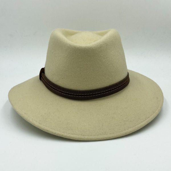 καπέλο μάλλινο εκρου ecru plantation feltwool waterproof hat AA9020a