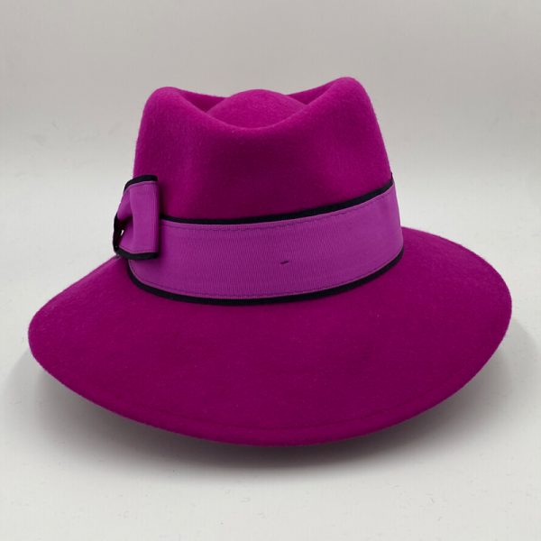 καπέλο μάλλινο φούξια fuchsia female trilby feltwool AA9103