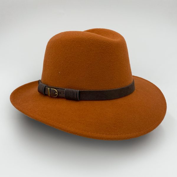 καπέλο μάλλινο felt wool Indy hat AA14112 TOBACCO