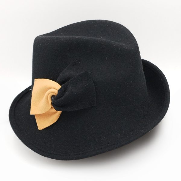 winter felt wool cloche black hat