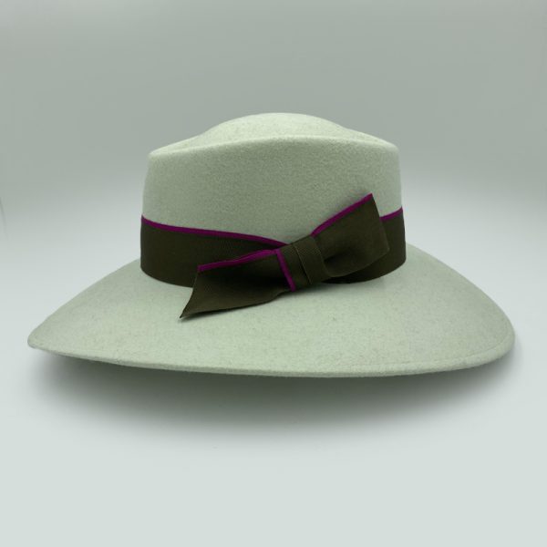 καπέλο μάλλινο vintage green gambler feltwool bicolor ribbon AA9099