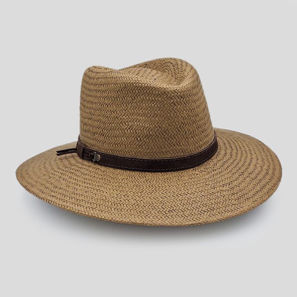 ψάθινο καλοκαιρινό καπέλο SUMMER STRAW HAT PLANTATION WIDE BRIMMED BROWN