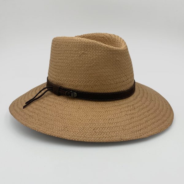 ψάθινο καλοκαιρινό καπέλο SUMMER STRAW HAT PLANTATION WIDE BRIMMED CAMEL