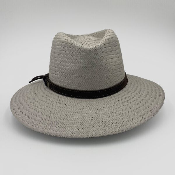 ψάθινο καλοκαιρινό καπέλο SUMMER STRAW HAT PLANTATION WIDE BRIMMED GRAY