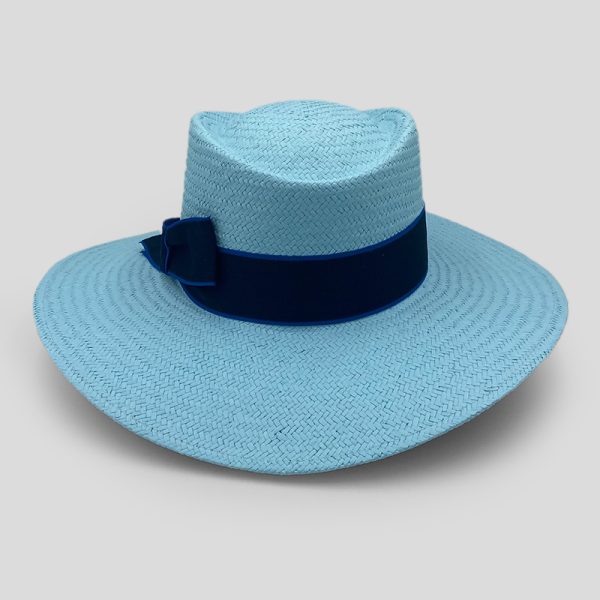 ψάθινο καλοκαιρινό καπέλο SUMMER STRAW HAT GAMBLER LIGHT BLUE