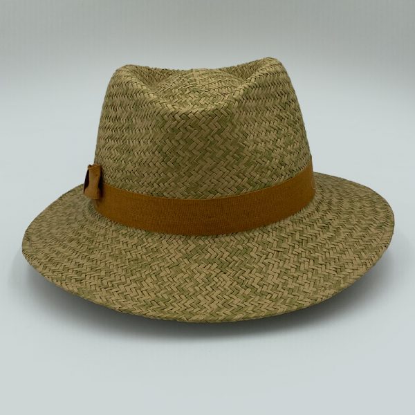 brown summer straw hat trilby