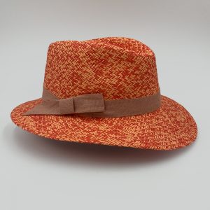 orange summer straw hat trilby