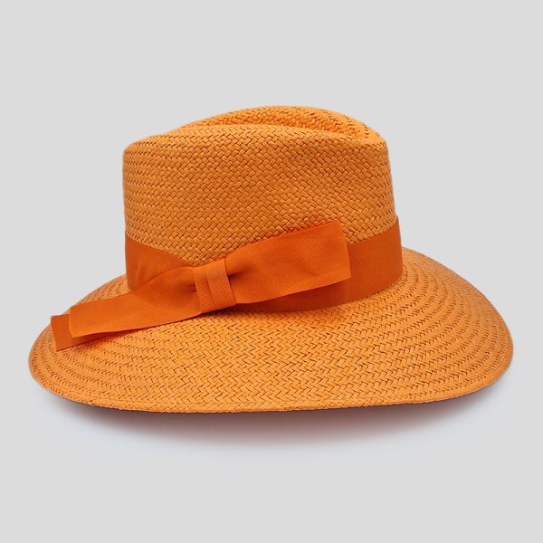 ψάθινο καλοκαιρινό καπέλο TEARDROP STRAW HATBAND ORANGE