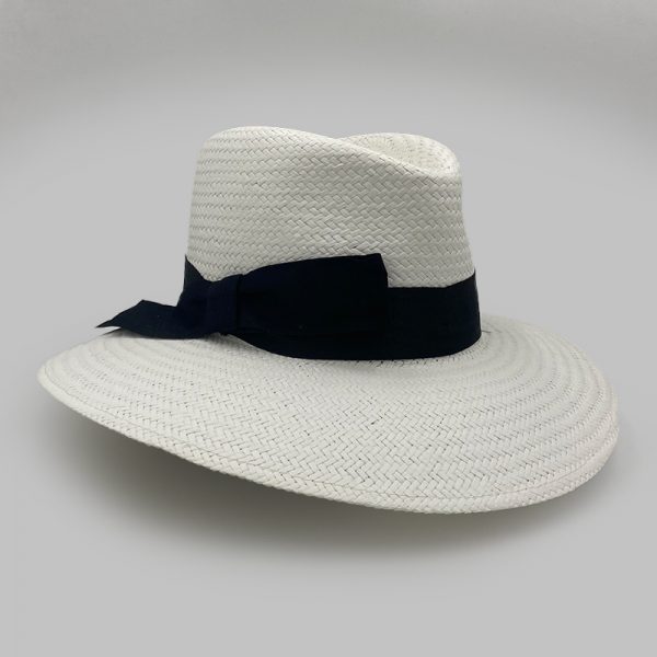 white summer straw hat plantation