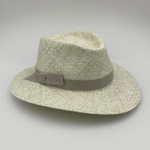 Ψάθινο καλοκαιρνό καπέλο PLANTATION BICOLOR STRAW LINEN HATBAND GRAY
