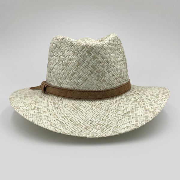 gray summer straw hat plantation