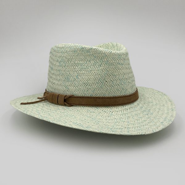 light blue summer straw hat plantation