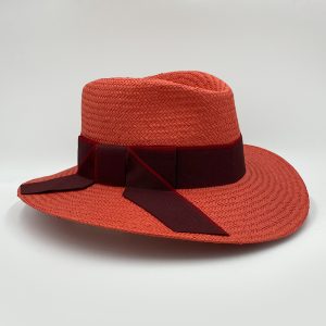 ψάθινο καλοκαιρινό καπέλο summer plantation straw hat red