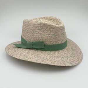 Ψάθινο καλοκαιρνό καπέλο summer PLANTATION BICOLOR STRAW LINEN HATBAND SALMON