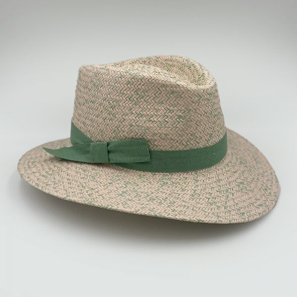 Ψάθινο καλοκαιρνό καπέλο summer PLANTATION BICOLOR STRAW LINEN HATBAND SALMON